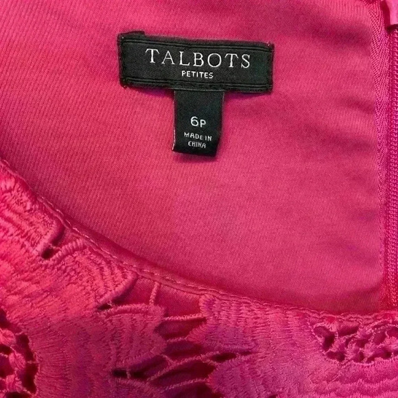Talbots Women’s Sunflower Lace Sheath Midi size 6P new without tags NWOT - Picture 4 of 12
